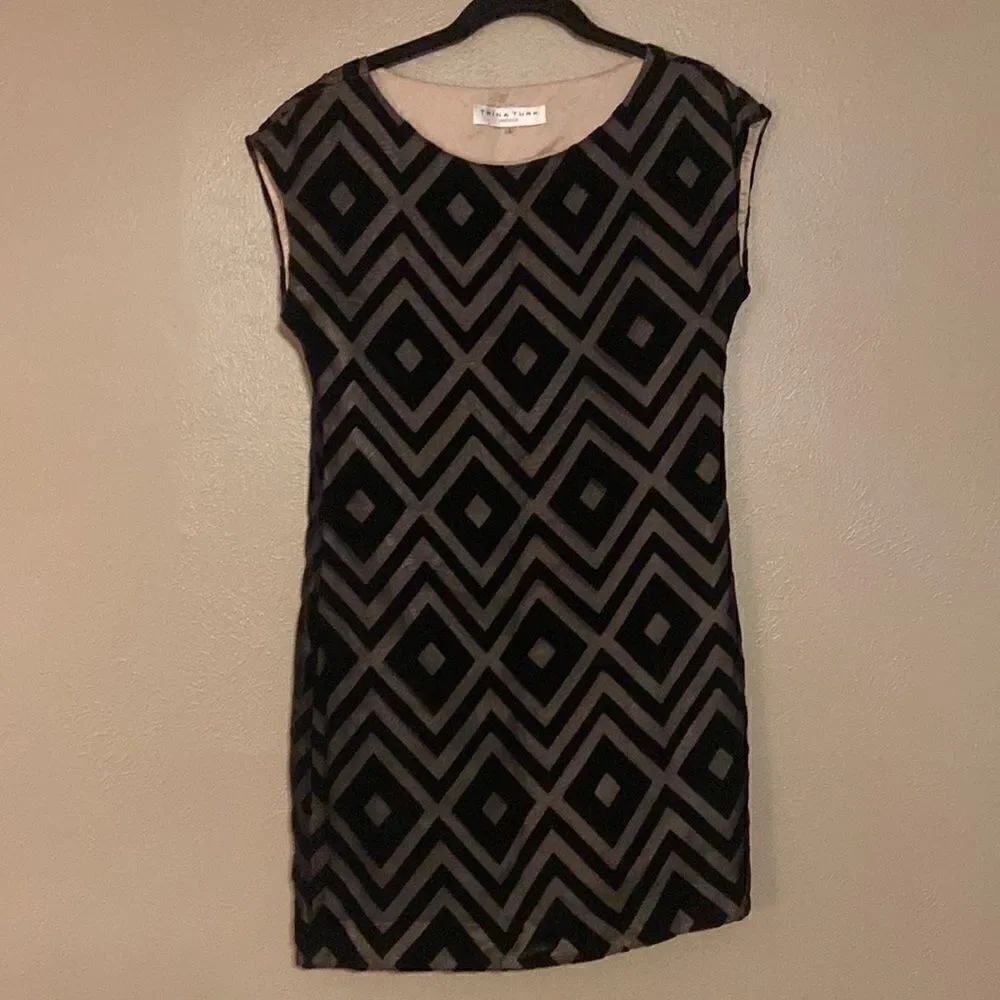 Trina Turk Evening After Five Cocktail Dress Velvet Sheer Ladies Size 2